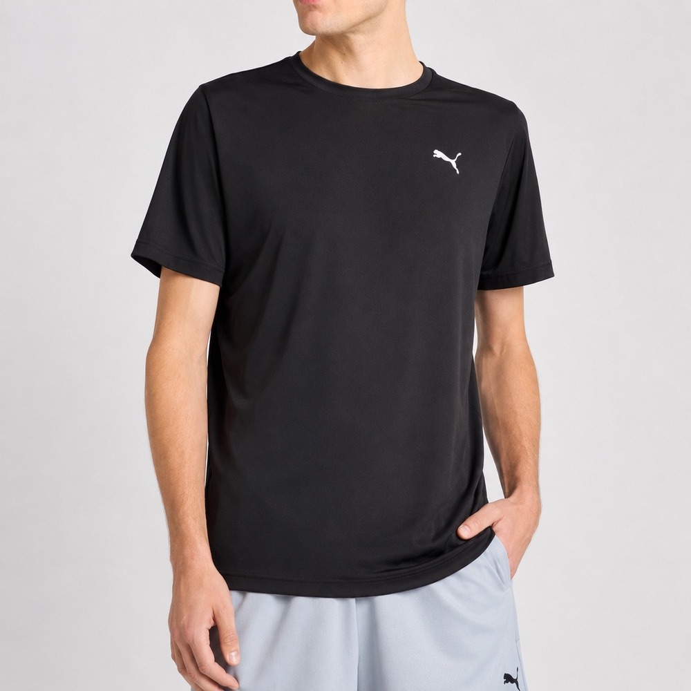 NWT Puma Men's Active T-Shirt Black Size M Medium Short Sleeve Training Gym Crew